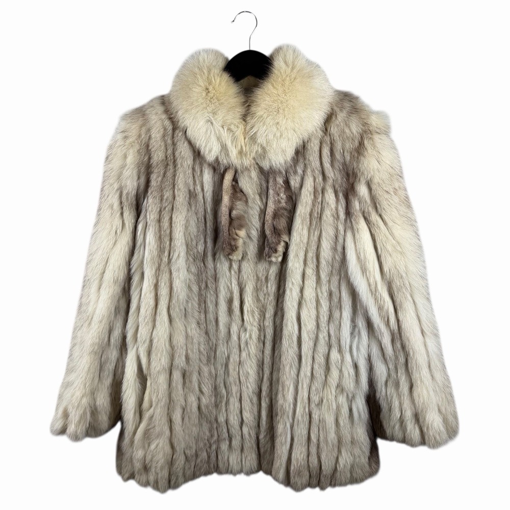 Luxury Norwegian Blue Fox Fur Coat – Genuine Arctic Fur, Women's 40 Vintage Glam